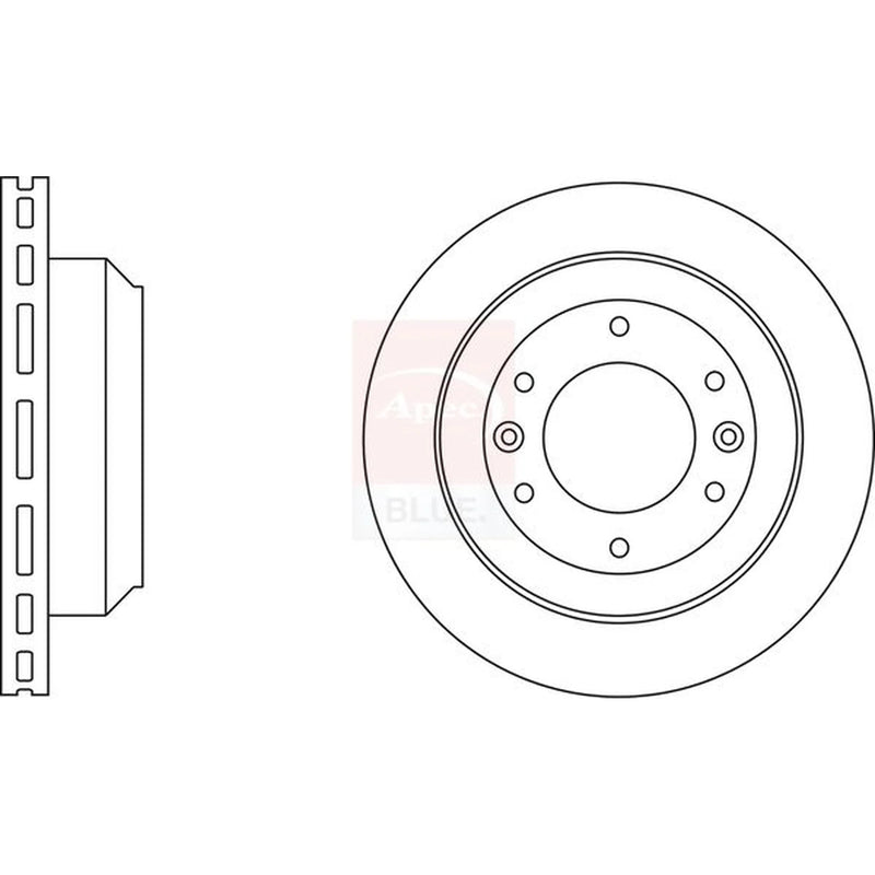 Apec 2 x Vented Rear Brake Discs SDK6639