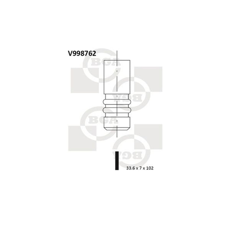 BGA Engine Intake Valve 33mm Head V998762