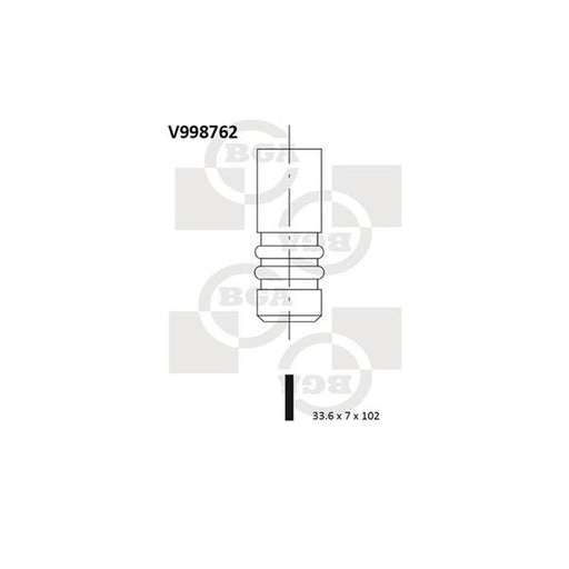 BGA Engine Intake Valve 33mm Head V998762