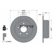 Textar 2 x Solid Rear Brake Discs 92113700