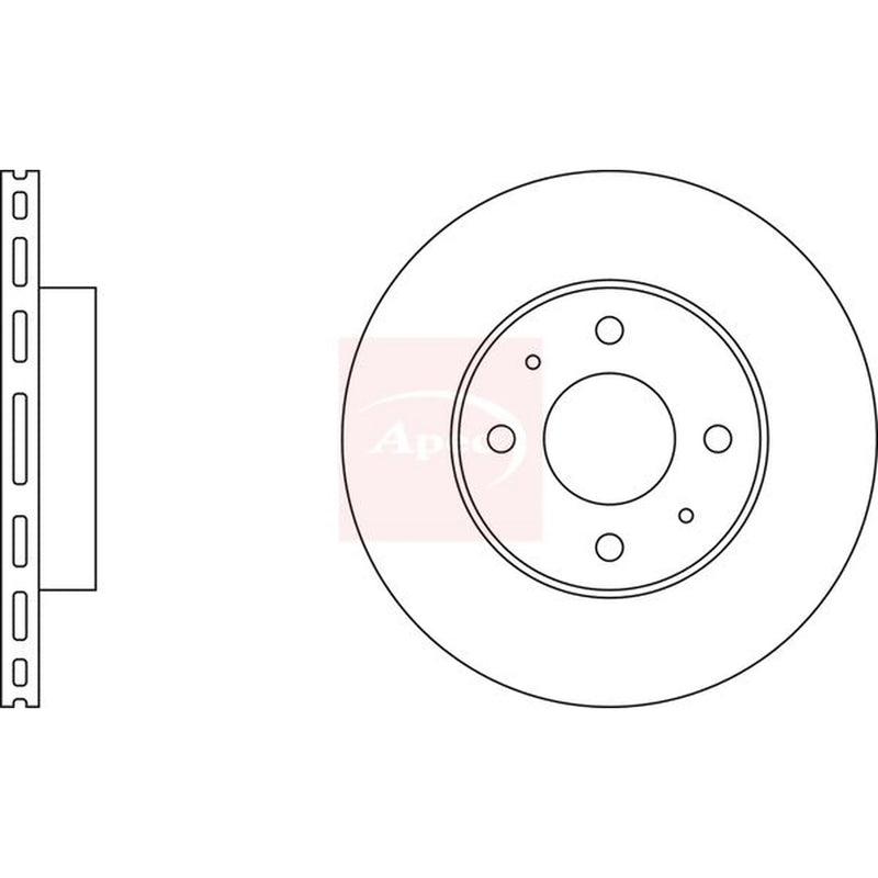 Apec 2 x Vented Front Brake Discs DSK227