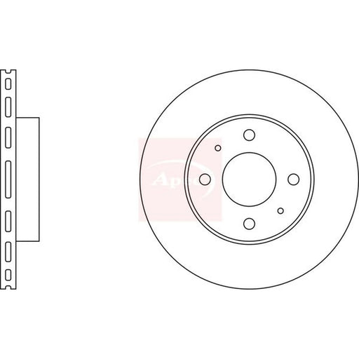 Apec 2 x Vented Front Brake Discs DSK227