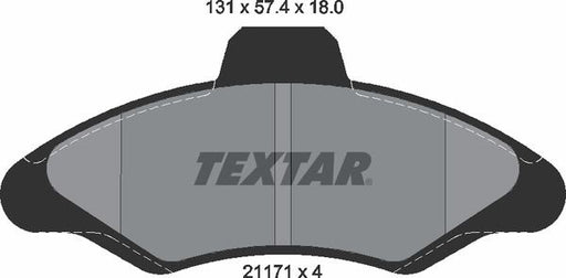 TEXTAR 2117105 Brake Pad Set Front For Bendix System Fits Ford Escort Orion TEXTAR - Town Parts