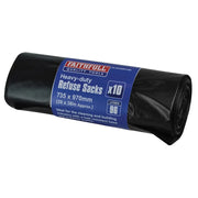 Faithfull Heavy-Duty Black Refuse Sacks (Roll 10) - FAIBAGREFUSE