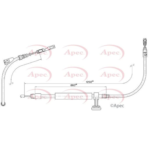 Apec Handbrake Cable Centre CAB1795