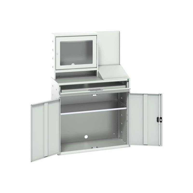 Bott Verso Computer Cupboard 1050 x 550 x 1650mm Light Grey - 16928022.16