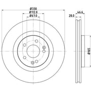 DON 2 x Front Brake Discs PCD14181