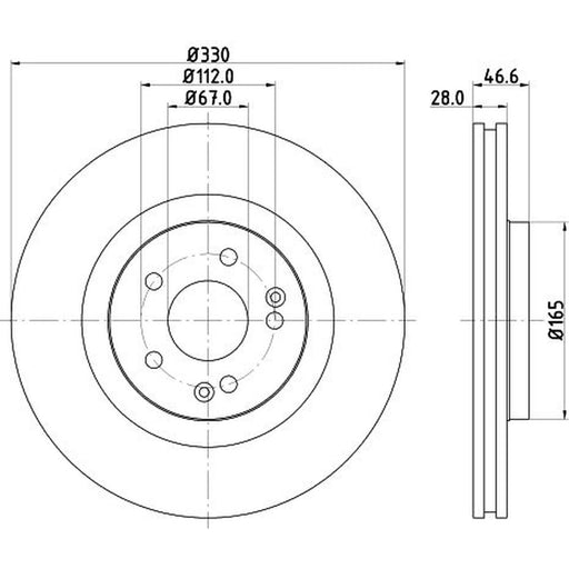 DON 2 x Front Brake Discs PCD14181