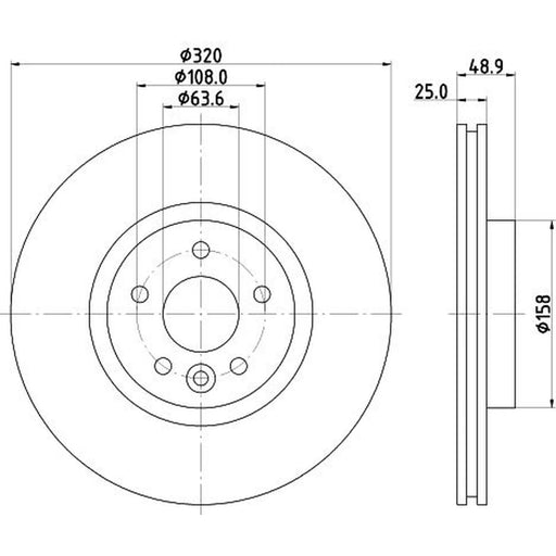 DON 2 x Internally Vented Front Brake Discs PCD13172