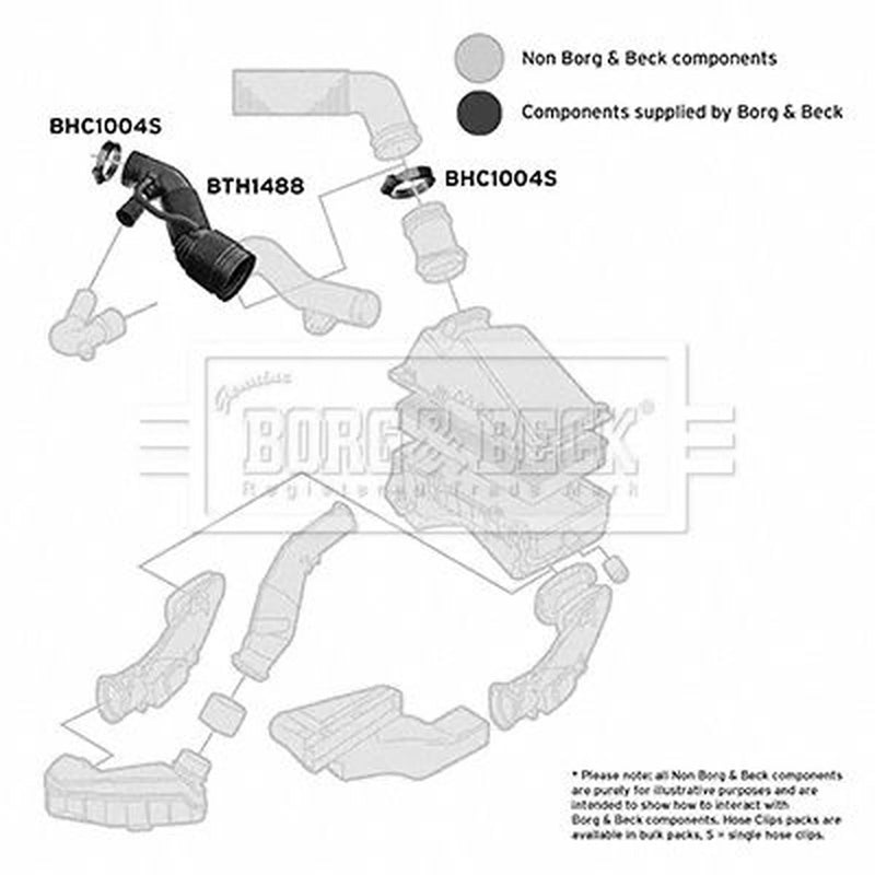Borg & Beck Air Filter Intake Hose Plastic BTH1488
