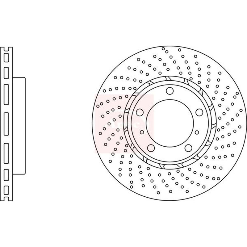 Apec 2 x Perforated/Vented Front Brake Discs DSK3126