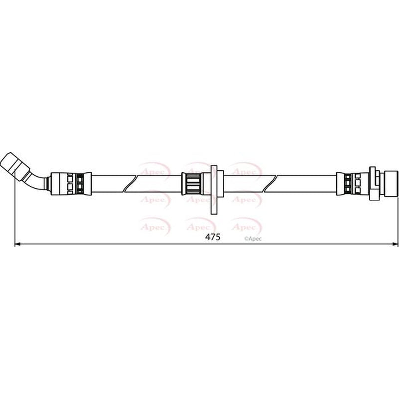 Apec Brake Hydraulic Hose Line Rear Left HOS3981
