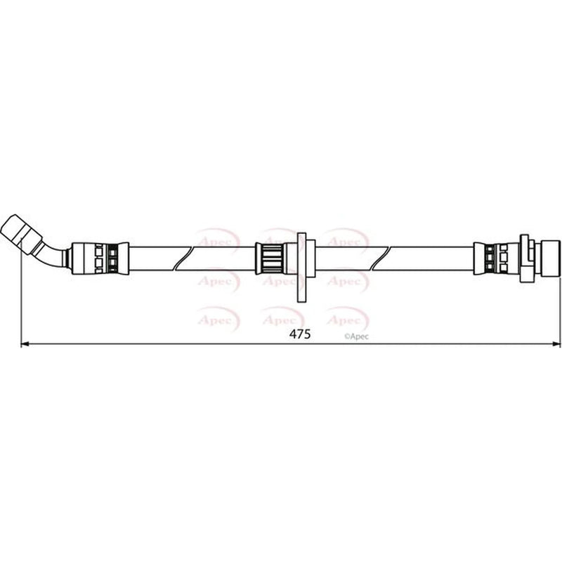 Apec Brake Hydraulic Hose Line Rear Left HOS3981