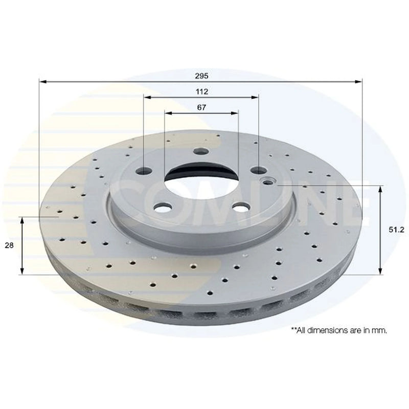 Comline 2 x Perforated/Vented Front Brake Discs ADC1679V
