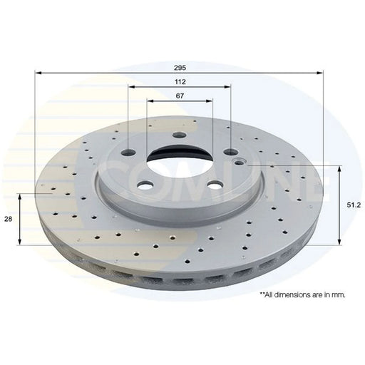 Comline 2 x Perforated/Vented Front Brake Discs ADC1679V