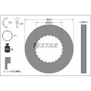Textar 2 x Solid Rear Brake Discs 93291311