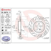 Brembo 2 x Slotted/Perforated Rear Brake Discs 09.B879.11