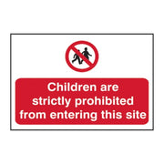 Scan Children Prohibited From Entering Site - PVC Sign 600 x 400mm - 4054
