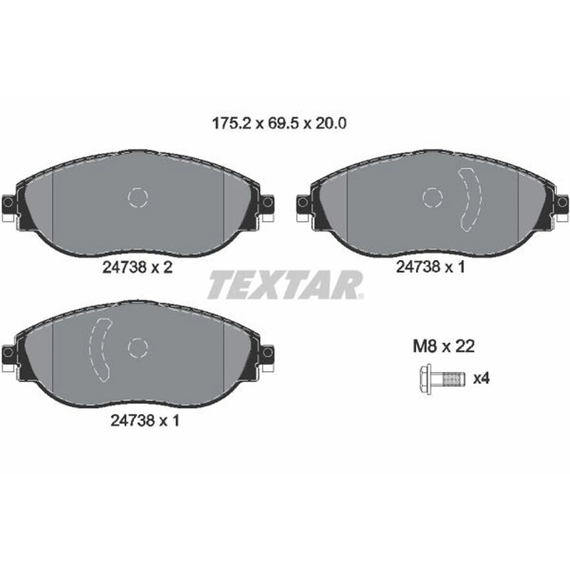 Textar Front Brake Pad Set 2473806