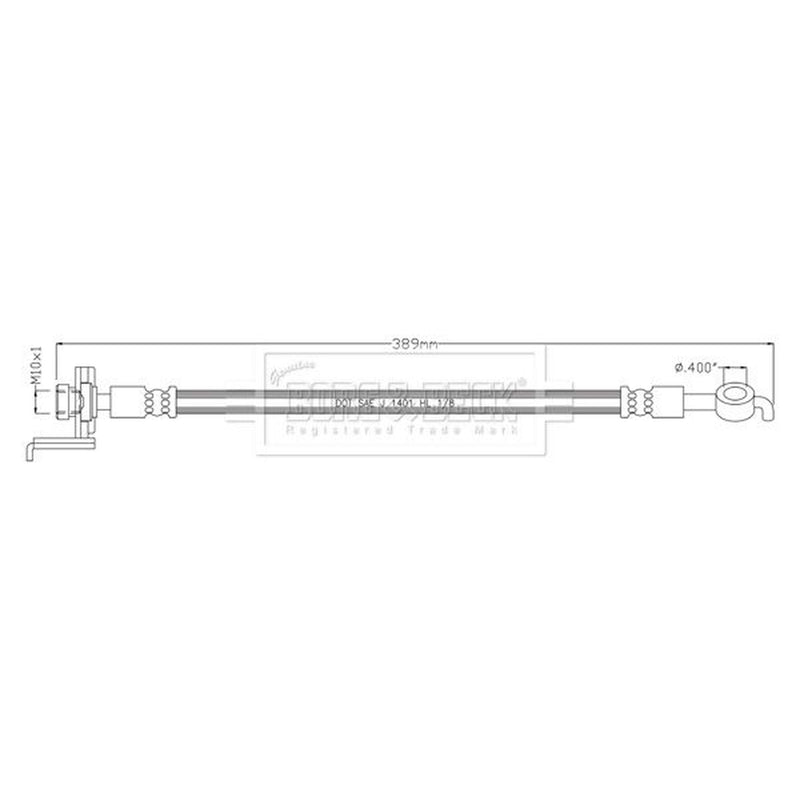 Borg & Beck Brake Hydraulic Hose Line Rear Right BBH8906