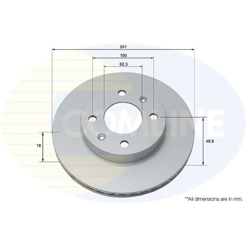 Comline 2 x Front Brake Discs ADC1055V