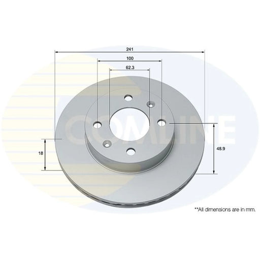 Comline 2 x Front Brake Discs ADC1055V