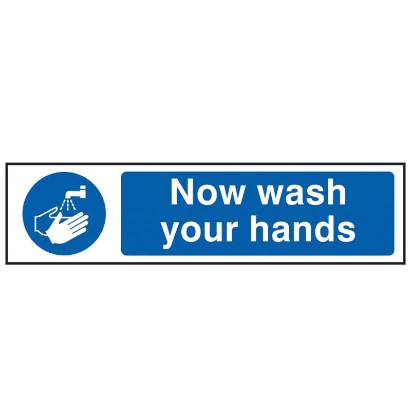 Scan Now Wash Your Hands - PVC Sign 200 x 50mm - 5014