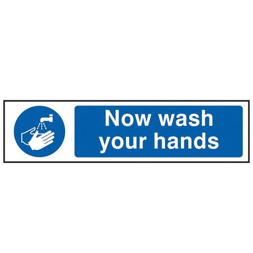 Scan Now Wash Your Hands - PVC Sign 200 x 50mm - 5014