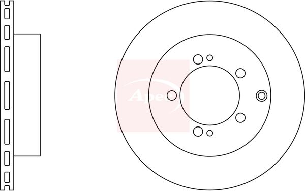 Apec 2 x Brake Disc Set Vented
