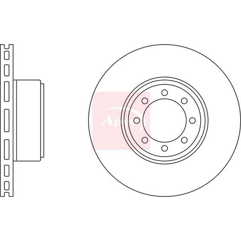 Apec 2 x Vented Rear Brake Discs DSK2535