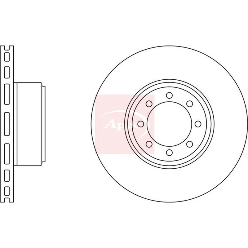 Apec 2 x Vented Rear Brake Discs DSK2535