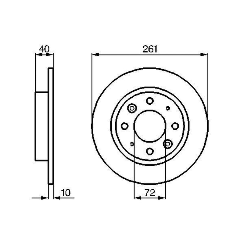 Bosch 2 x Solid Rear Brake Discs 0 986 479 018