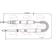 Apec Handbrake Cable Left Rear CAB1344