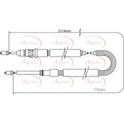 Apec Handbrake Cable Left Rear CAB1344