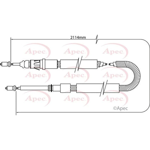Apec Handbrake Cable Left Rear CAB1344