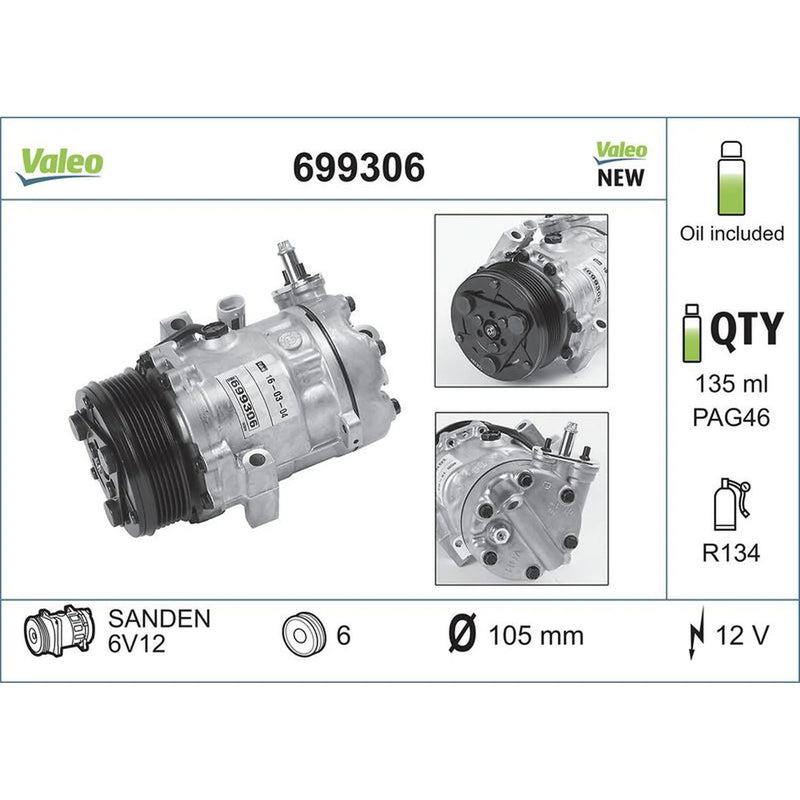 Valeo Air Conditioning Compressor 699306