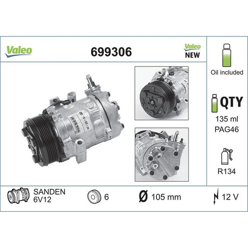 Valeo Air Conditioning Compressor 699306