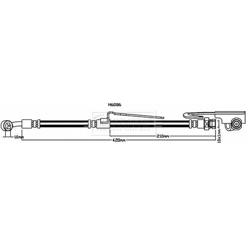 Borg & Beck Brake Hydraulic Hose Line Front Left BBH8113