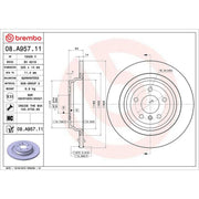 Brembo 2 x Solid Rear Brake Discs 08.A957.11
