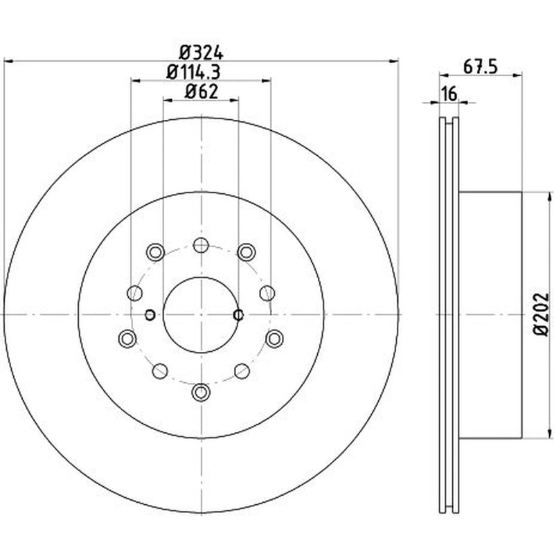 Mintex 2 x Internally Vented Rear Brake Discs MDC1306