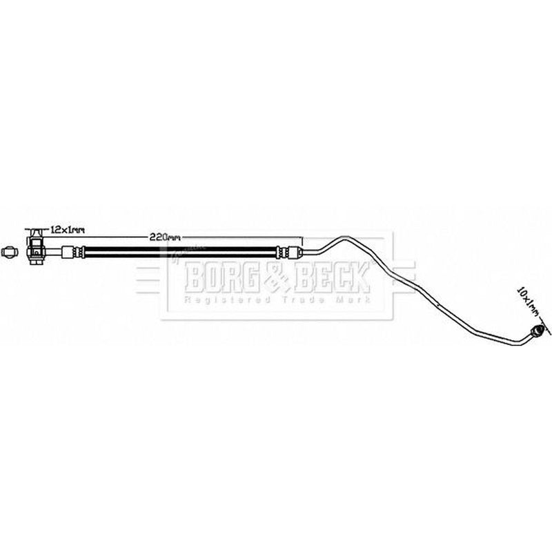 Borg & Beck Brake Hydraulic Hose Line Rear Left BBH8350