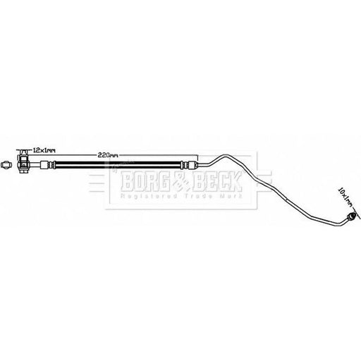 Borg & Beck Brake Hydraulic Hose Line Rear Left BBH8350