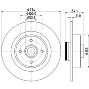 Mintex 2 x Rear Brake Discs MDC2201