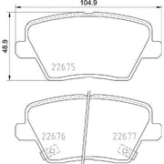 Brembo 4 x Rear Brake Pad Set P30109