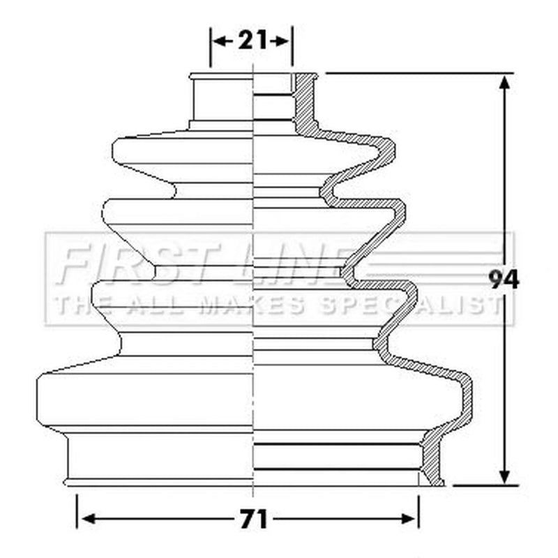 First Line Drive Shaft Bellow Kit Front Left FCB6257