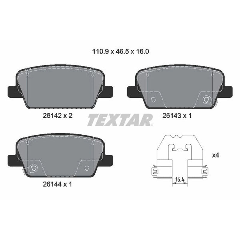 Textar Rear Brake Pad Set 2614201