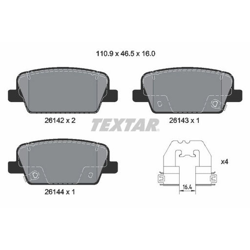 Textar Rear Brake Pad Set 2614201