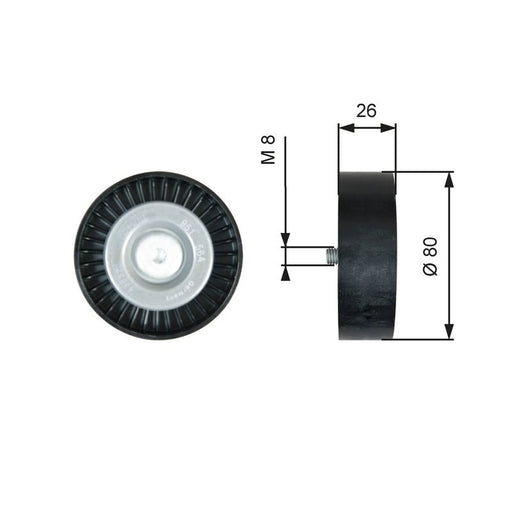 Gates V-Ribbed Belt Deflection/Guide Pulley T36367
