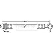 Borg & Beck Brake Hydraulic Hose Line Front Left BBH7084