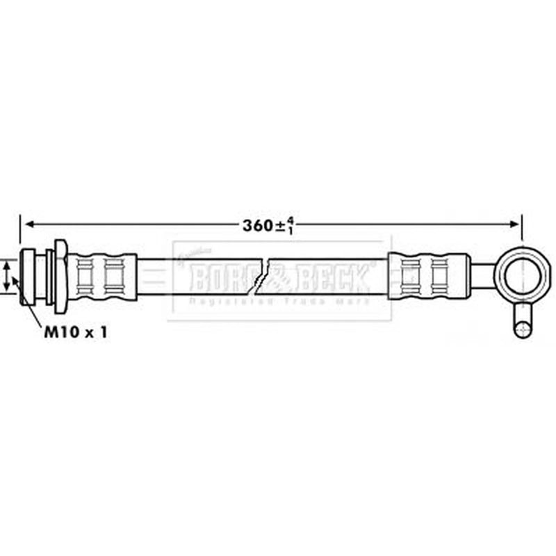 Borg & Beck Brake Hydraulic Hose Line Front Left BBH7084